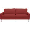 3-SITZER-SOFA in Echtleder Rot  - Chromfarben/Rot, Design, Leder/Metall (204/81/97cm) - Pure Home Lifestyle