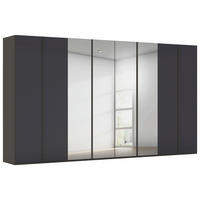 DREHTÜRENSCHRANK 400/223/61 cm,  in Graphitfarben, 8-türig  - Graphitfarben, Basics, Glas/Holzwerkstoff (400/223/61cm) - Novel