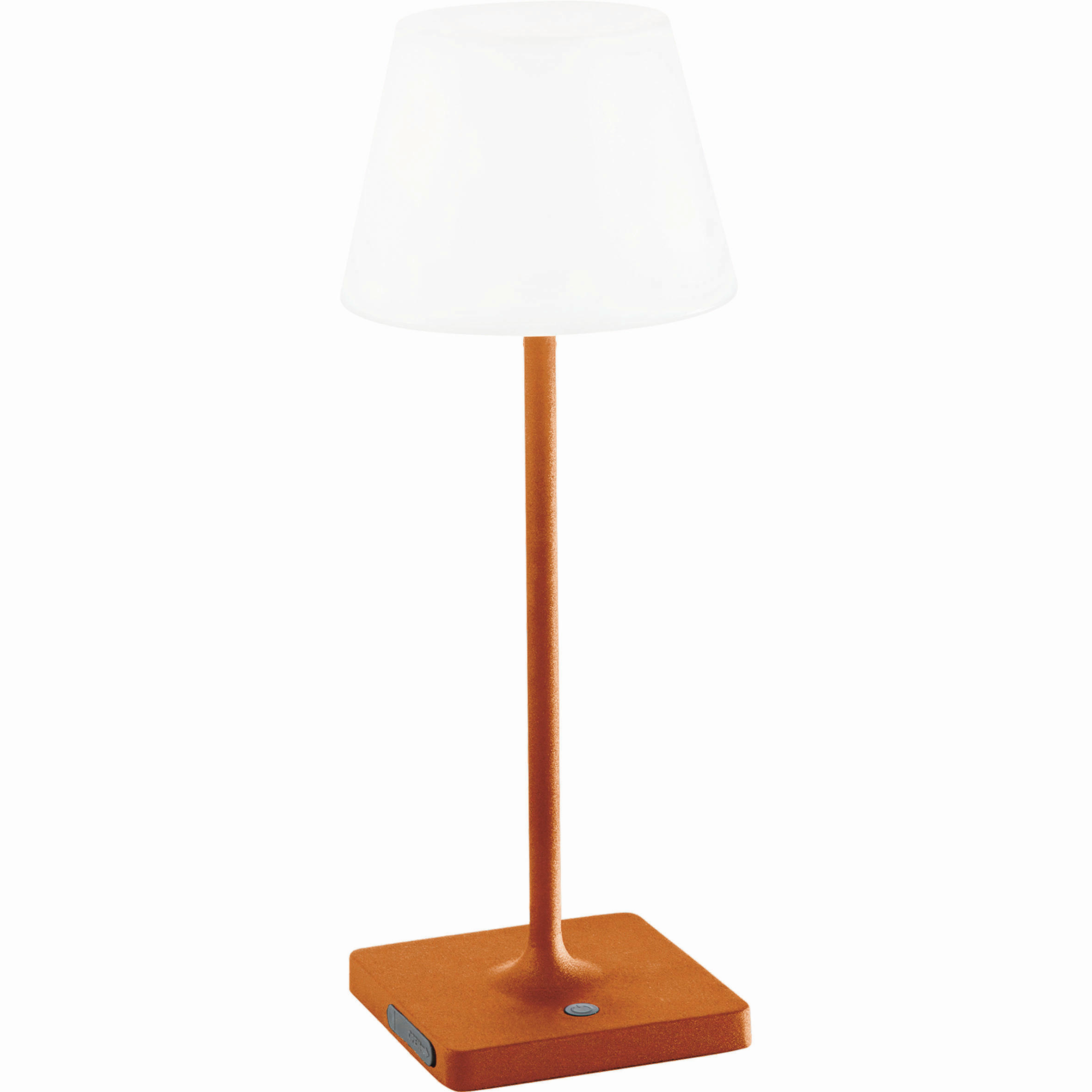 AKKU-TISCHLEUCHTE Adam 12,5/12,5/38,5 cm  - Weiß/Orange, Trend, Kunststoff/Metall (12,5/12,5/38,5cm) - Fabas Luce