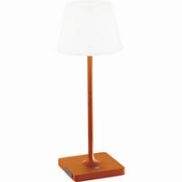 AKKU-TISCHLEUCHTE Adam 12,5/12,5/38,5 cm  - Weiß/Orange, Trend, Kunststoff/Metall (12,5/12,5/38,5cm) - Fabas Luce
