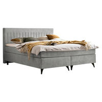 BOXSPRINGBETT 180/200 cm  in Graubraun  - Graubraun/Schwarz, Basics, Textil/Metall (180/200cm) - Boxxx