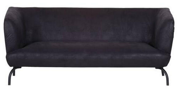 3-SITZER-SOFA Mikrofaser Braun, Anthrazit - Anthrazit/Schwarz, KONVENTIONELL, Textil/Metall (185/79/85cm) - Carryhome