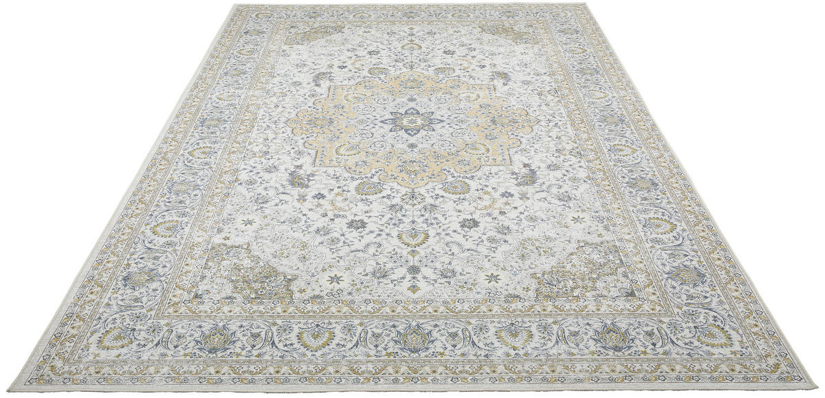 VINTAGE-TEPPICH Leo 160/230 cm  in Creme, Gelb, Pastellblau  - Pastellblau/Gelb, Design, Kunststoff/Textil (160/230cm) - Novel