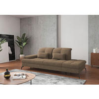 RÉCAMIERE Flachgewebe Hellbraun  - Hellbraun/Schwarz, Konventionell, Textil/Metall (231/90/122cm) - Sit & More