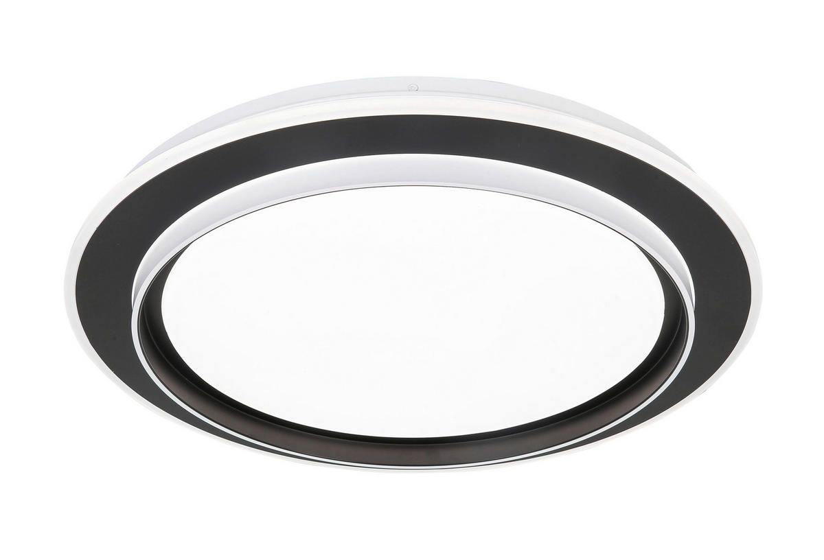 LED PLAFONJERA  - bela/crna, Trendi, metal/plastika (49/6cm) - Novel