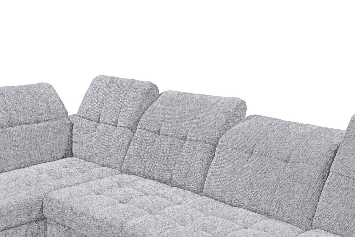 WOHNLANDSCHAFT Mikrovelours Hellgrau  - Kaschmir/Hellgrau, Modern, Kunststoff/Textil (245/348/168cm) - MID.YOU
