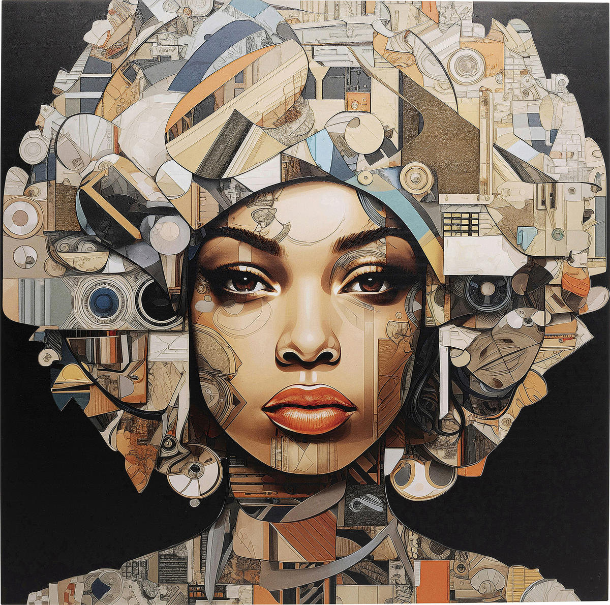 GLASBILD Abstraktes, Ethno, Frauen  - Multicolor, Design, Glas/Kunststoff (120/120/0,4cm) - Kare-Design