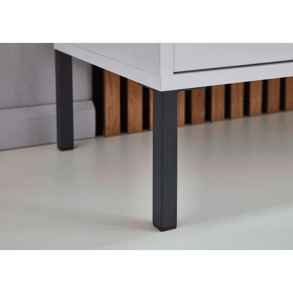 Thumbnail - Mid.you Sideboard Mailand Set 4 + MF, Anthrazit, Petrol, Holzwerkstoff, 3 Fächer, 8 Schubladen, 237x86x33 cm, erweiterba...