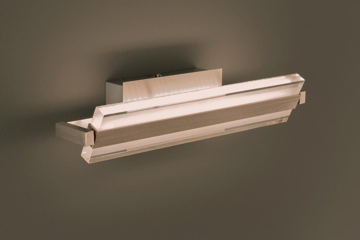 LED-WANDLEUCHTE   - Nickelfarben, Design, Kunststoff/Metall (8/35/12cm) - Fischer & Honsel
