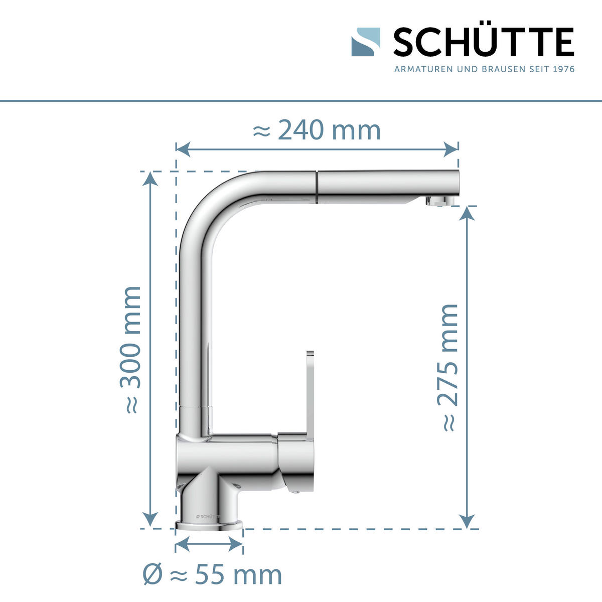 KÜCHENARMATUR  - Chromfarben, Basics, Metall (5,5/30/24cm) - Schütte