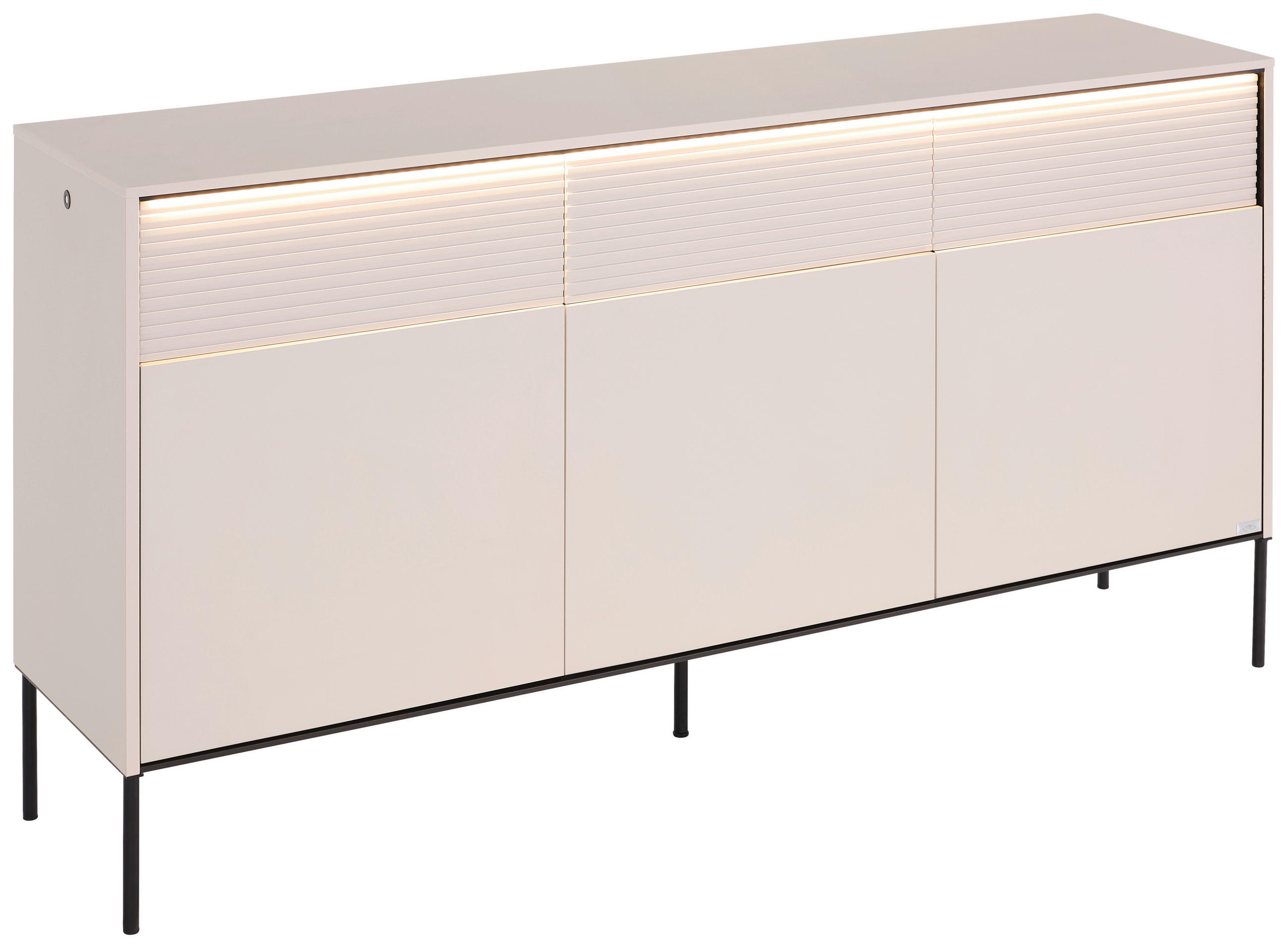 SIDEBOARD  167/85/40 cm 3 Schublade(n)  - Beige/Schwarz, Design, Holzwerkstoff/Metall (167/85/40cm) - Voleo