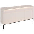 SIDEBOARD  167/85/40 cm 3 Schublade(n)  - Beige/Schwarz, Design, Holzwerkstoff/Metall (167/85/40cm) - Voleo