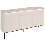 SIDEBOARD  167/85/40 cm 3 Schublade(n)  - Beige/Schwarz, Design, Holzwerkstoff/Metall (167/85/40cm) - Voleo