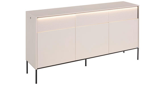 SIDEBOARD  167/85/40 cm 3 Schublade(n)  - Beige/Schwarz, Design, Holzwerkstoff/Metall (167/85/40cm) - Voleo