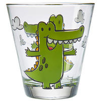 DĚTSKÁ SKLENICE - průhledné/zelená, Trend, sklo (215ml) - Leonardo