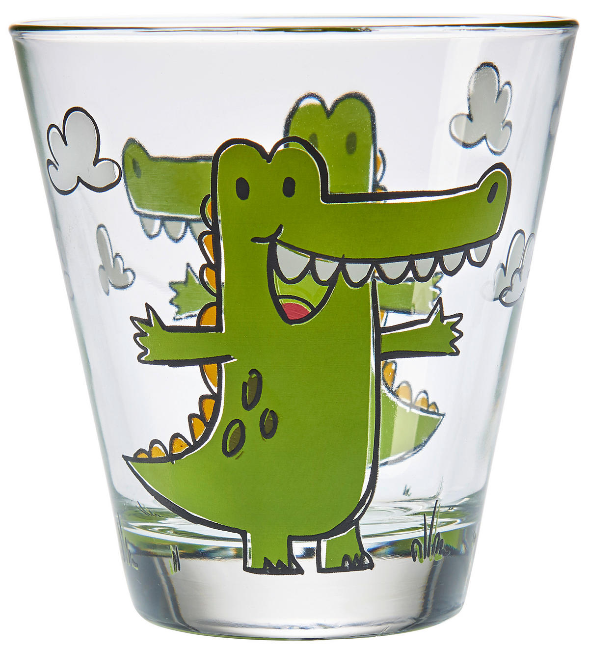 DĚTSKÁ SKLENICE - průhledné/zelená, Trend, sklo (215ml) - Leonardo