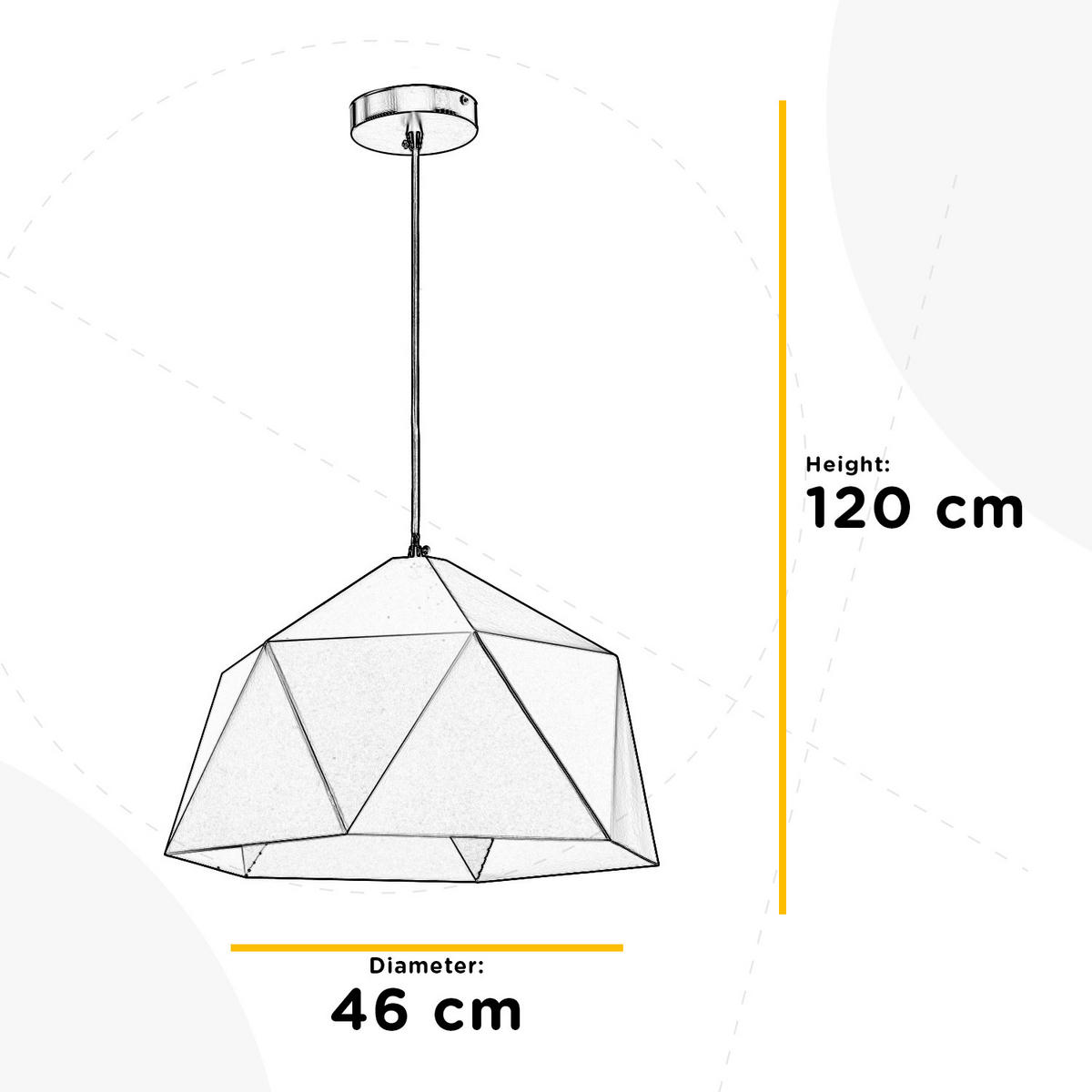 ZÁVĚSNÉ SVÍTIDLO, 46/120 cm  - černá/barvy zlata, Design, kov (46/120cm)