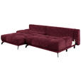 ECKSOFA in Chenille Dunkelrot  - Schwarz/Dunkelrot, MODERN, Textil/Metall (182/290cm) - Hom`in