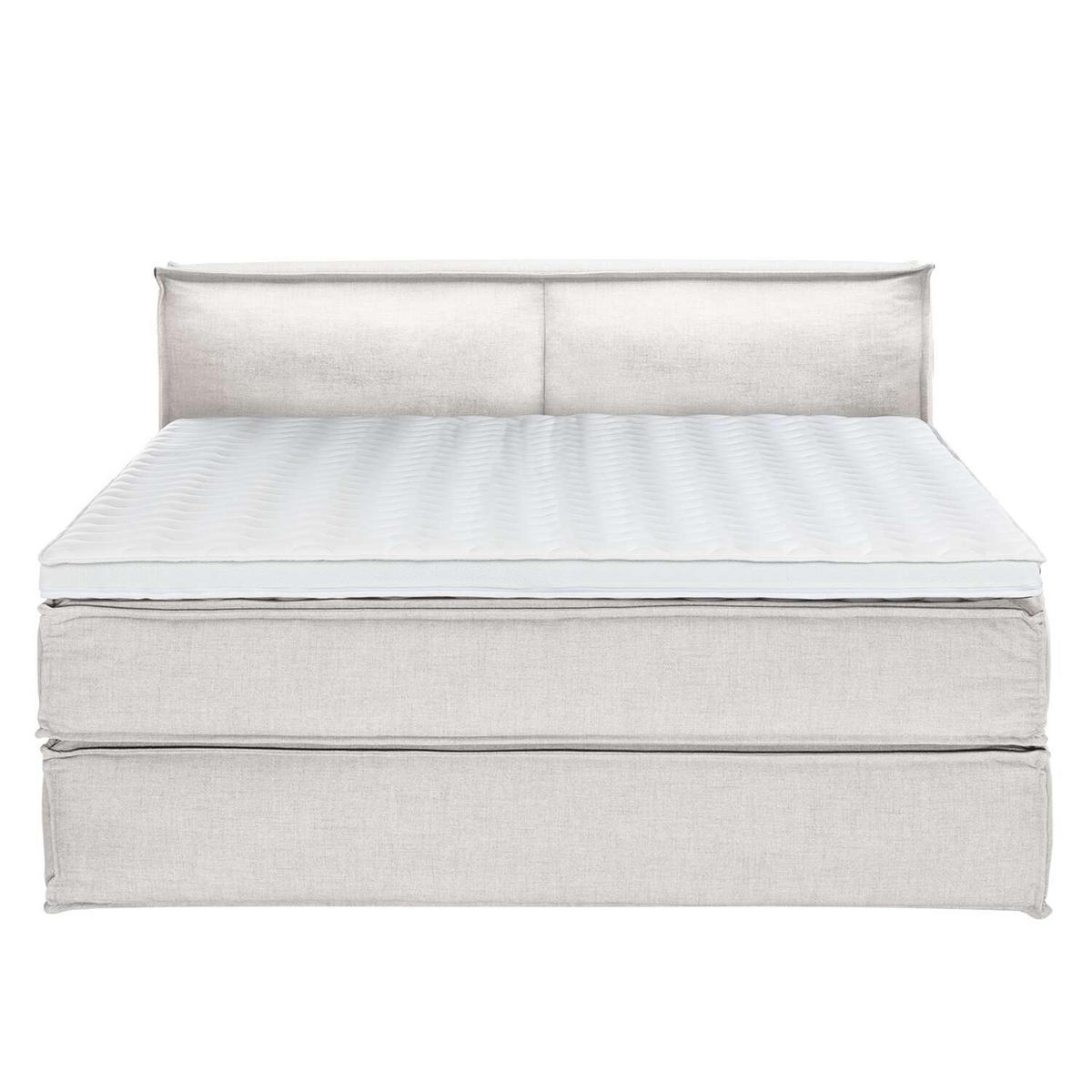 BOXSPRINGBETT KINX - Creme/Schwarz, Design, Textil (180/220cm) - home24