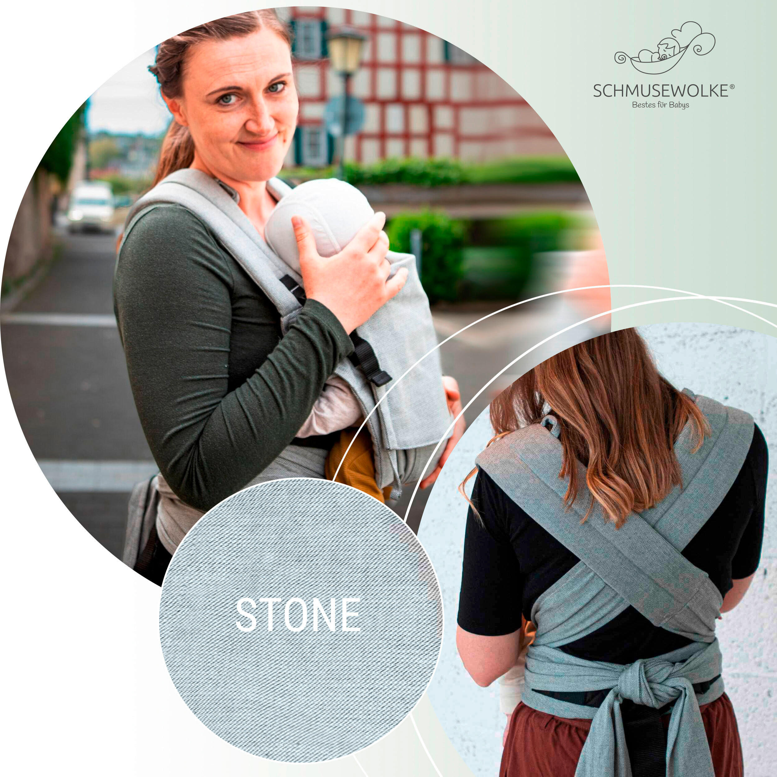 SCHMUSEWOLKE BABYTRAGE  - Grau, Basics, Textil - SCHMUSEWOLKE