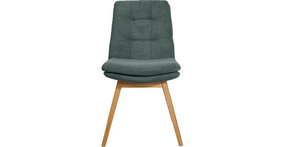 STUHL  Stoffauswahl, Typenauswahl, Gestellauswahl Cord  - Eichefarben/Grün, Design, Holz/Textil (49/90/69cm) - Johann Jakob