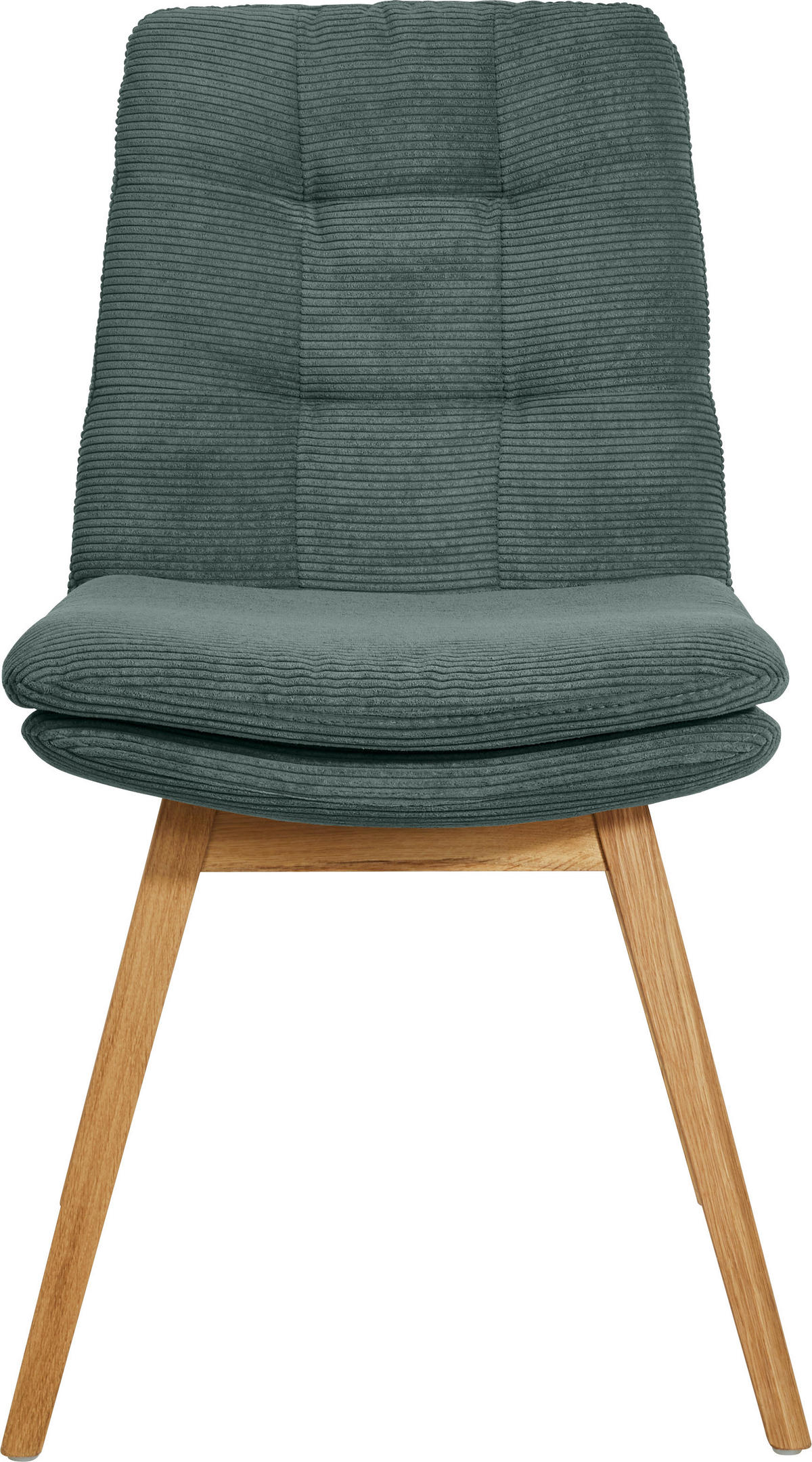 STUHL  in Cord Textil  - Eichefarben/Grün, Design, Holz/Textil (49/90/69cm) - Johann Jakob