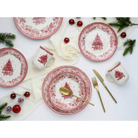 KOMPLETT SERVIS Tannenbaum 16 delar  - röd, Basics, keramik - Creatable