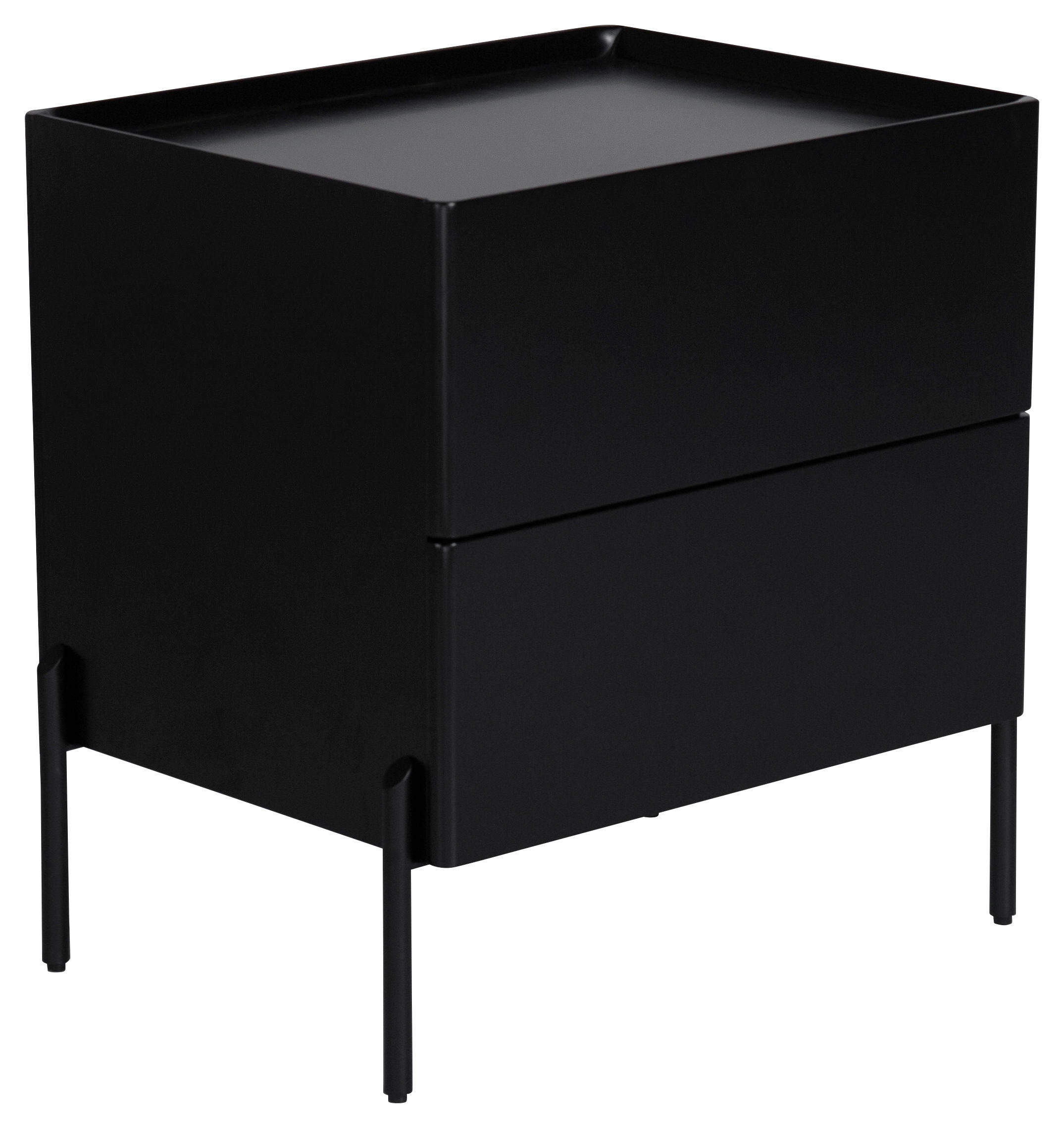 NACHTSCHRANK 50/55/40 cm  - Schwarz, Design, Holzwerkstoff/Metall (50/55/40cm) - Livetastic