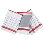 GESCHIRRTUCH-SET 3-teilig Rot, Weiß  - Rot/Weiß, Basics, Textil (50/70cm) - Esposa