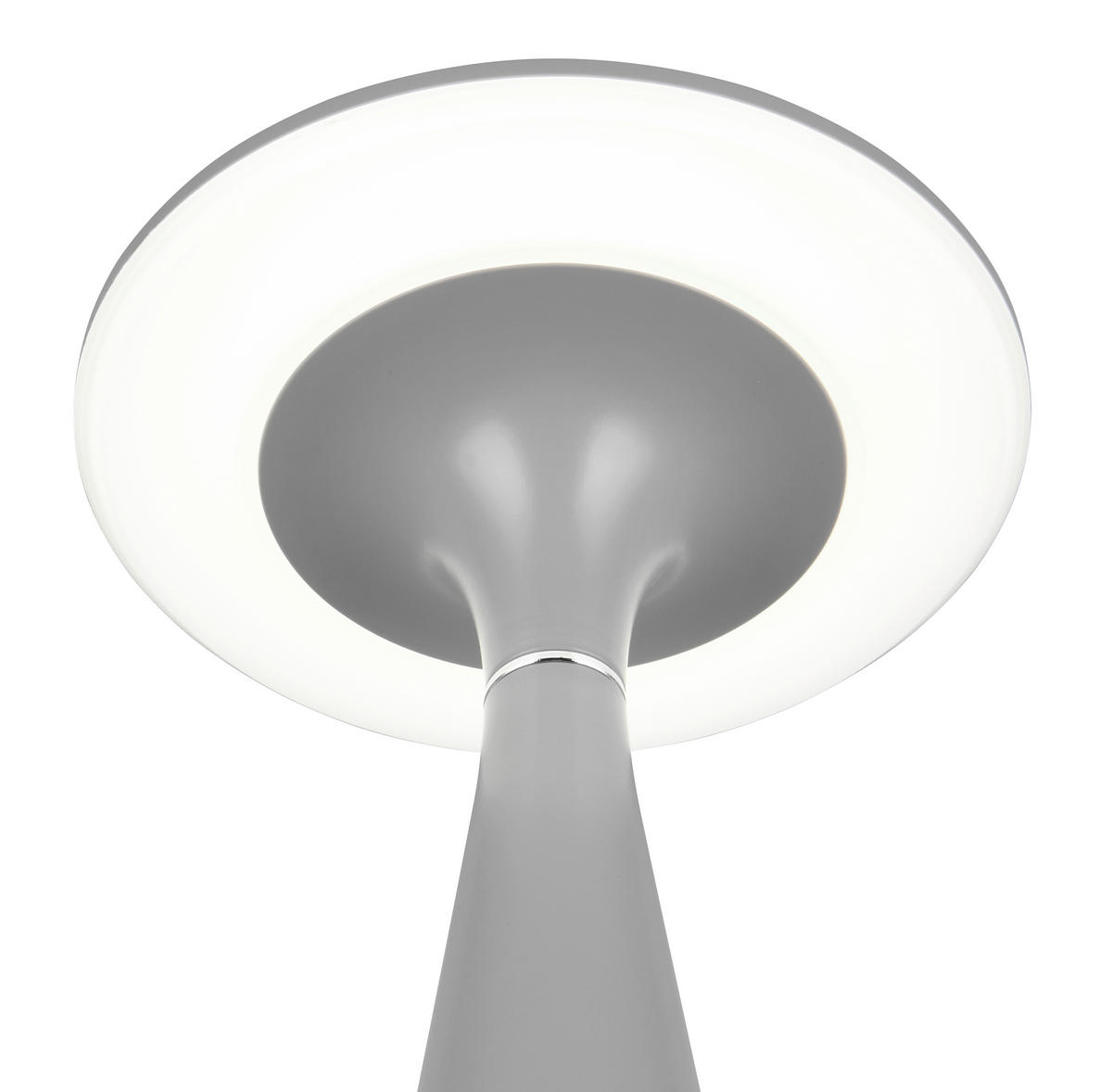 AKKU-TISCHLEUCHTE - Grau, Design, Kunststoff (14/28,5cm)