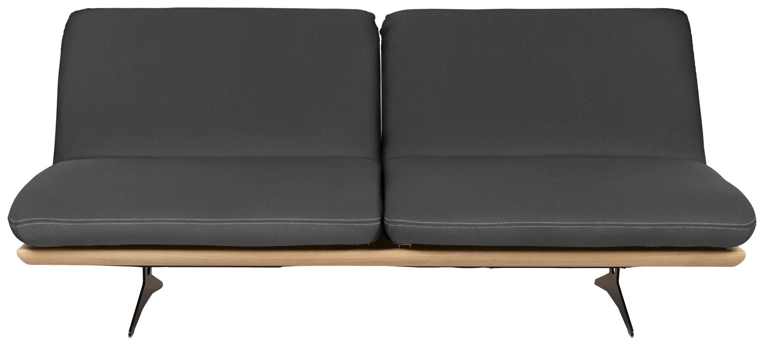 SCHLAFSOFA in Holz, Leder Dunkelgrau  - Dunkelgrau/Beige, Design, Leder/Holz (204/92/90cm) - Dieter Knoll