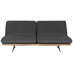 SCHLAFSOFA Palermo in Echtleder Dunkelgrau - Dunkelgrau/Beige, Design, Leder/Holz (204/92/90cm) - Dieter Knoll