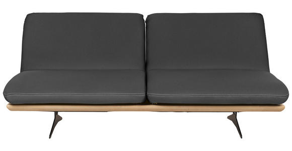 SCHLAFSOFA Palermo in Echtleder Dunkelgrau  - Dunkelgrau/Beige, Design, Leder/Holz (204/92/90cm) - Dieter Knoll