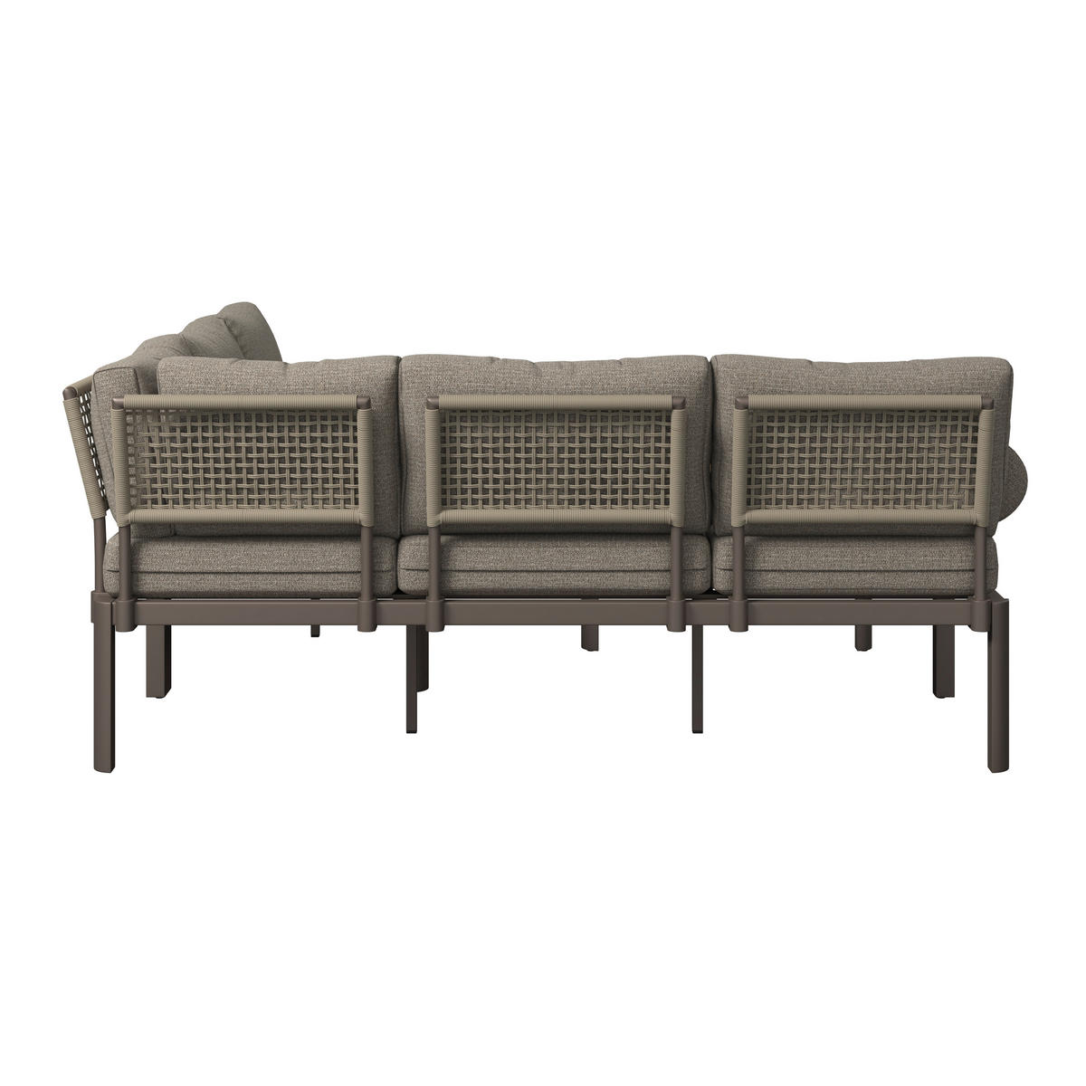 LOUNGEGARNITUR 3-teilig  219/238 cm  Aluminium  - Taupe/Naturfarben, Design, Kunststoff/Textil (219/238cm) - Amatio