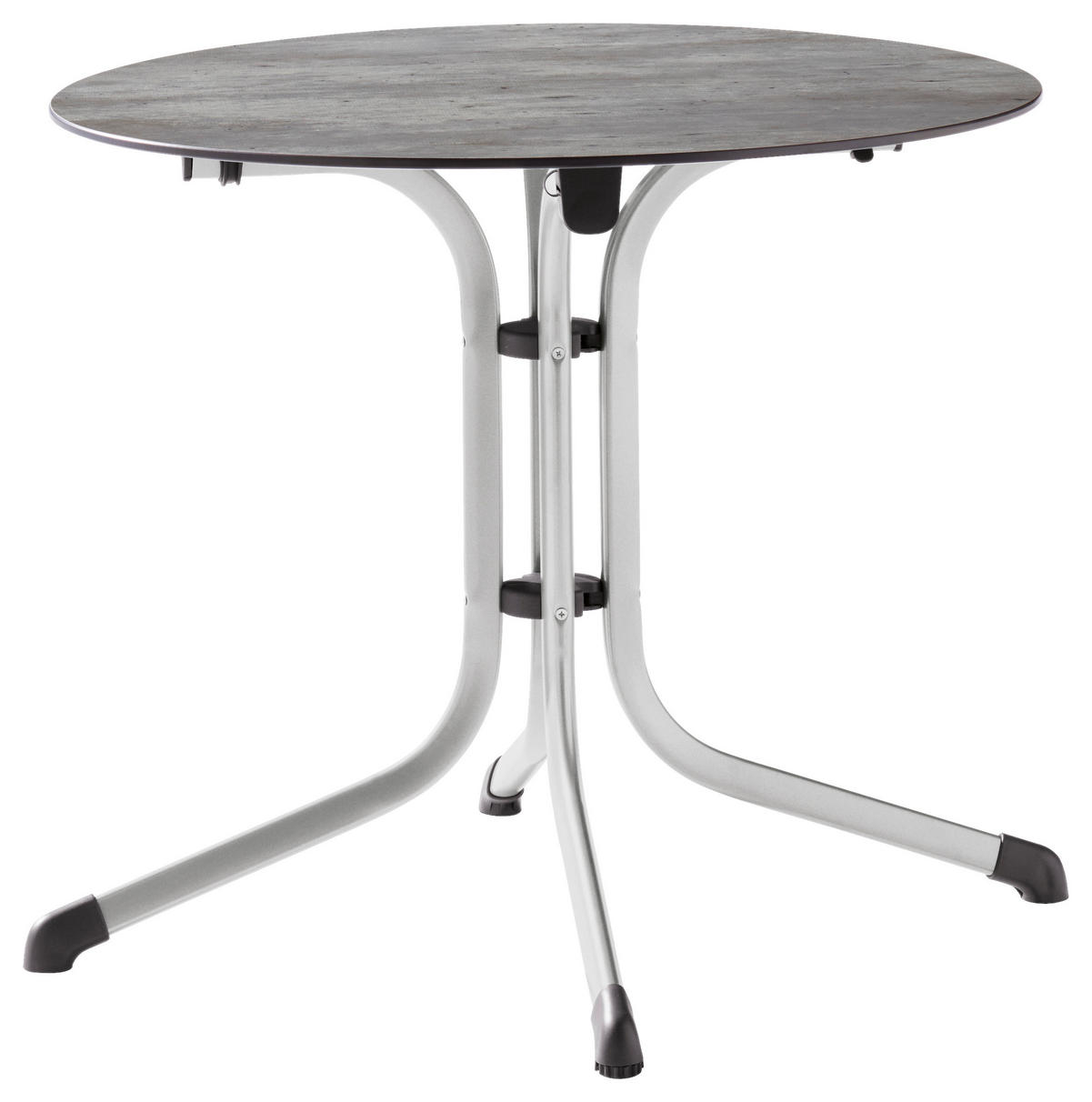 GARTENKLAPPTISCH 85/85/73 cm Metall, Kunststoff rund  - Graphitfarben/Grau, Basics, Kunststoff/Metall (85/85/73cm) - Sieger