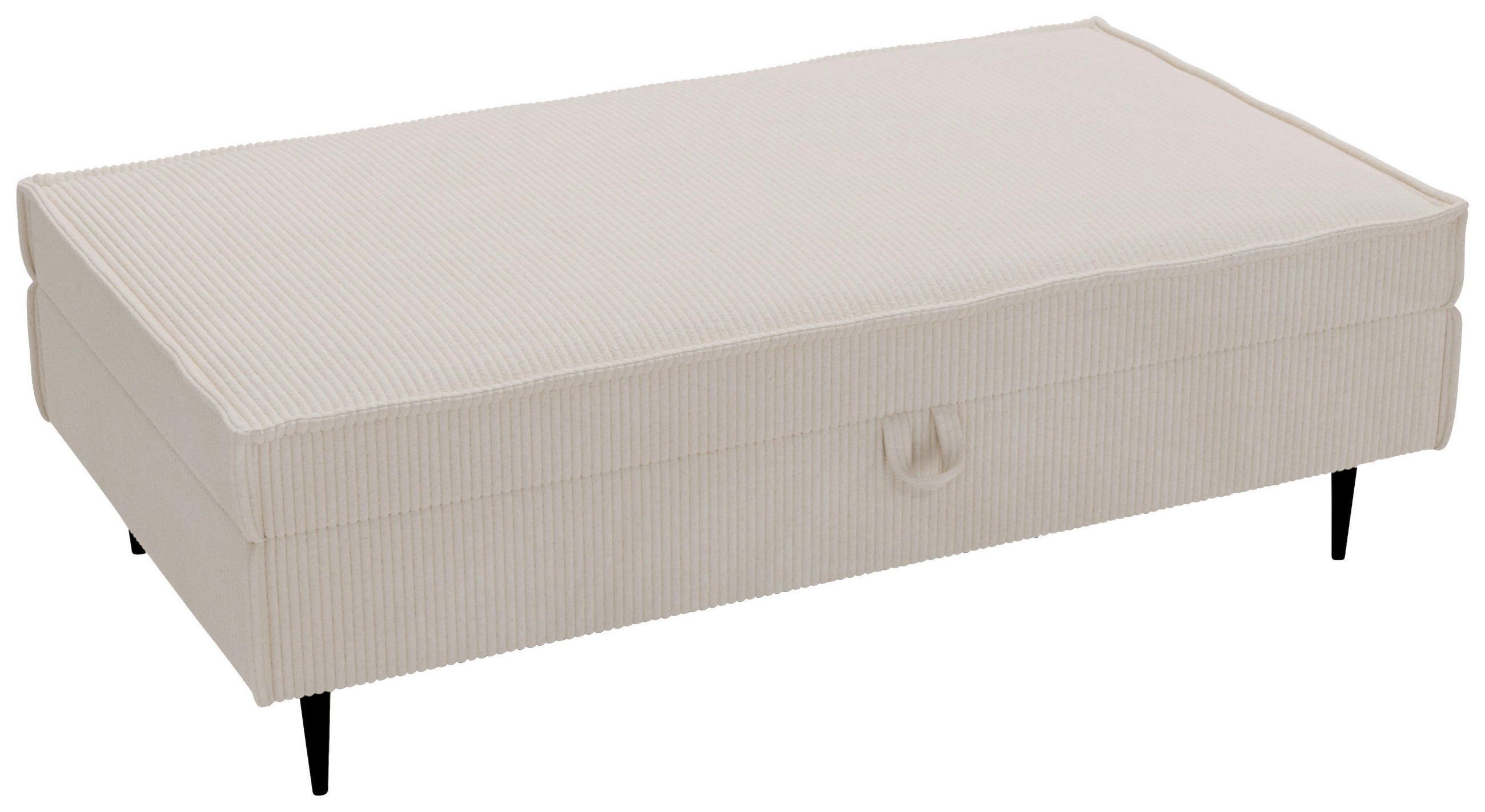 HOCKER in Textil Beige  - Beige/Schwarz, Design, Textil/Metall (135/45/75cm) - Livetastic