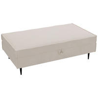 HOCKER in Textil Beige  - Beige/Schwarz, Design, Textil/Metall (135/45/75cm) - Livetastic