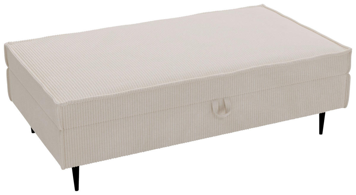 HOCKER in Textil Beige  - Beige/Schwarz, Design, Textil/Metall (135/45/75cm) - Livetastic