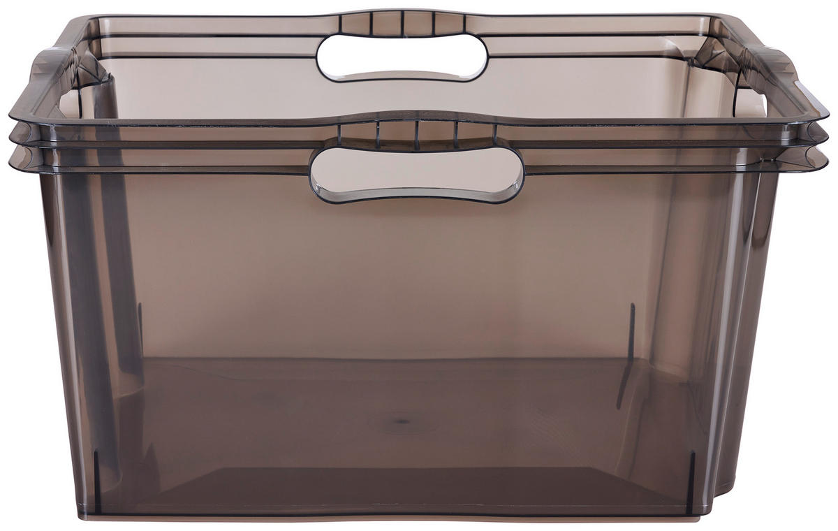 DOBOZ  - szürke, Basics, műanyag (43/35/23cm)