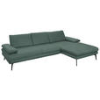 ECKSOFA in Echtleder Opal  310/180 cm  - Opal/Schwarz, Design, Leder/Metall (310/180cm) - Dieter Knoll