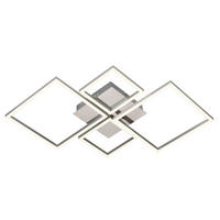 LED-TAKLAMPA Ancona 42,4 W 53/53/7 cm  - aluminiumfärg/kromfärg, Basics, metall/plast (53/53/7cm) - Novel