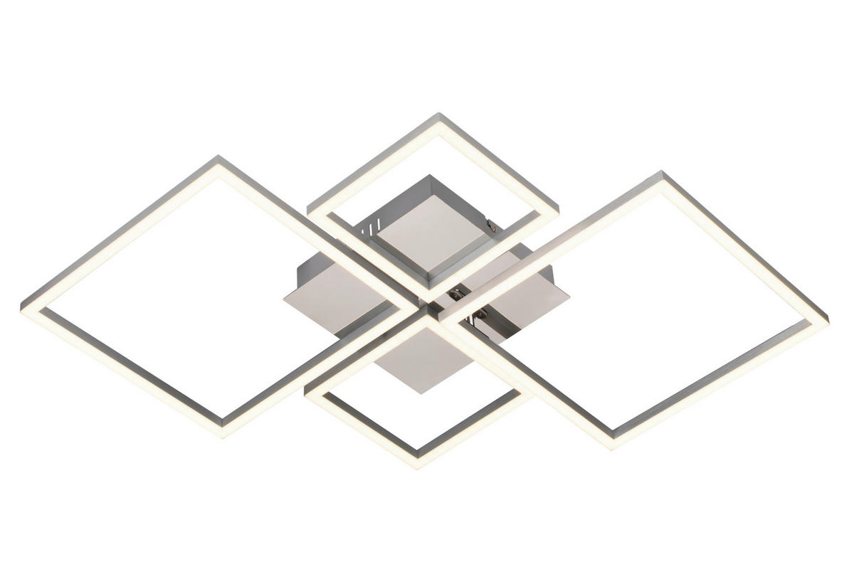 LED-TAKLAMPA Ancona 42,4 W 53/53/7 cm  - aluminiumfärg/kromfärg, Basics, metall/plast (53/53/7cm) - Novel