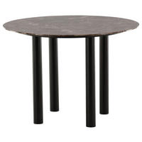 ESSTISCH furniert Schwarz, Dunkelbraun  - Dunkelbraun/Schwarz, Design, Holzwerkstoff/Metall (106/106/75cm) - Livetastic