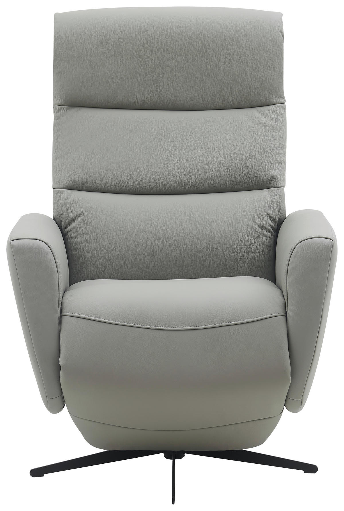 RELAXAČNÉ KRESLO, koža, textil, sivá - čierna/sivá, Design, kov/koža (76/104/77cm) - Livetastic