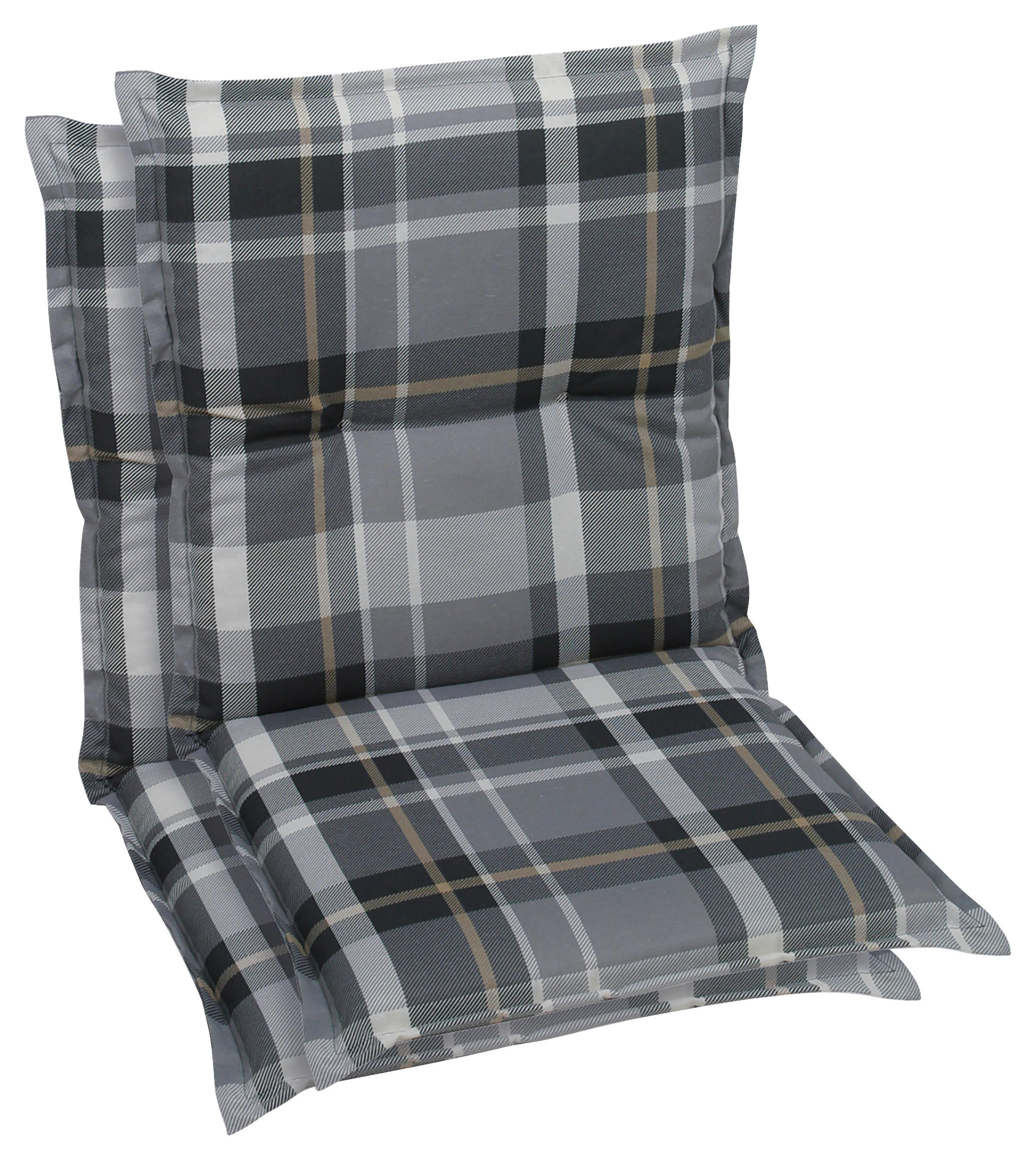 SESSELAUFLAGENSET in Grau Karo  - Grau, Basics, Textil (50/6/100cm)