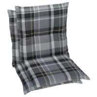 SESSELAUFLAGENSET in Grau Karo  - Grau, Basics, Textil (50/6/100cm)