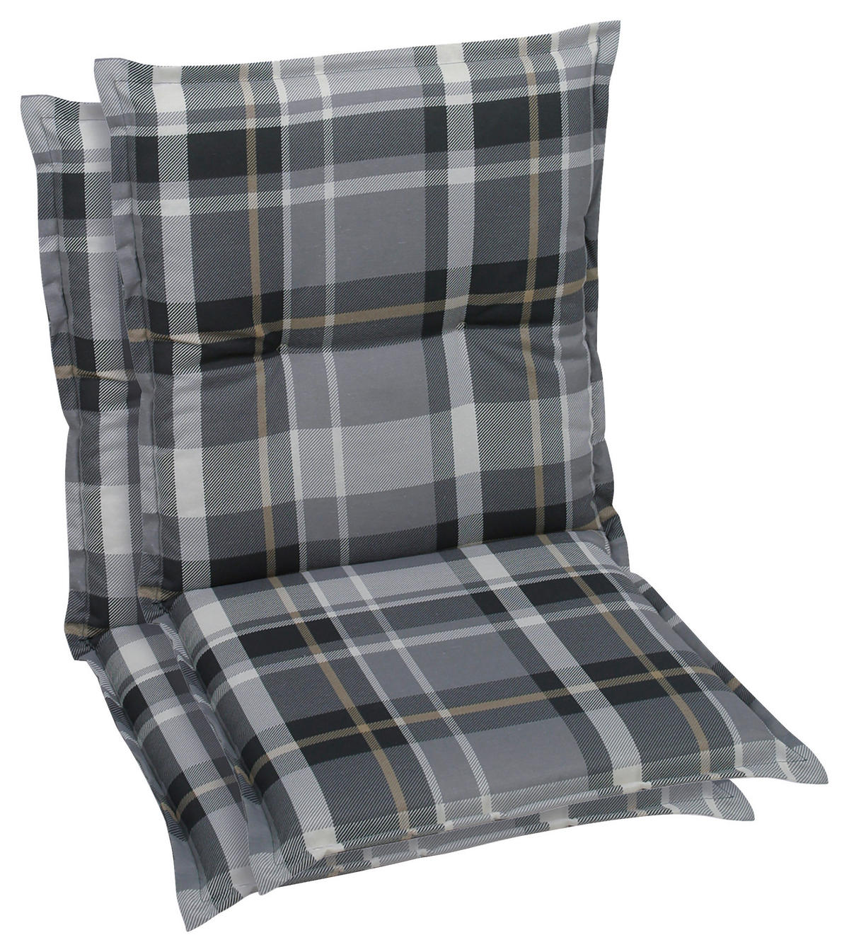 SESSELAUFLAGENSET in Grau Karo  - Grau, Basics, Textil (50/6/100cm)