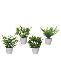 UMETNA RASTLINA - zelena/bela, Basics, umetna masa (21cm)