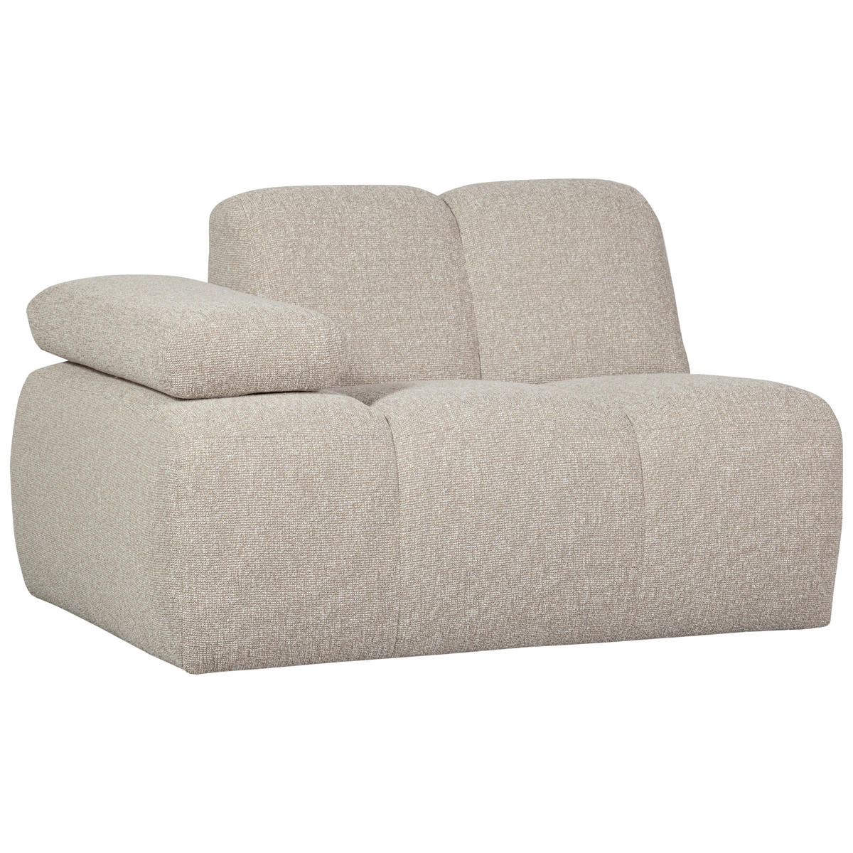 SOFAELEMENT Mojo Bouclé Beige  - Beige/Schwarz, Design, Kunststoff/Textil (97/74/124cm) - Livetastic