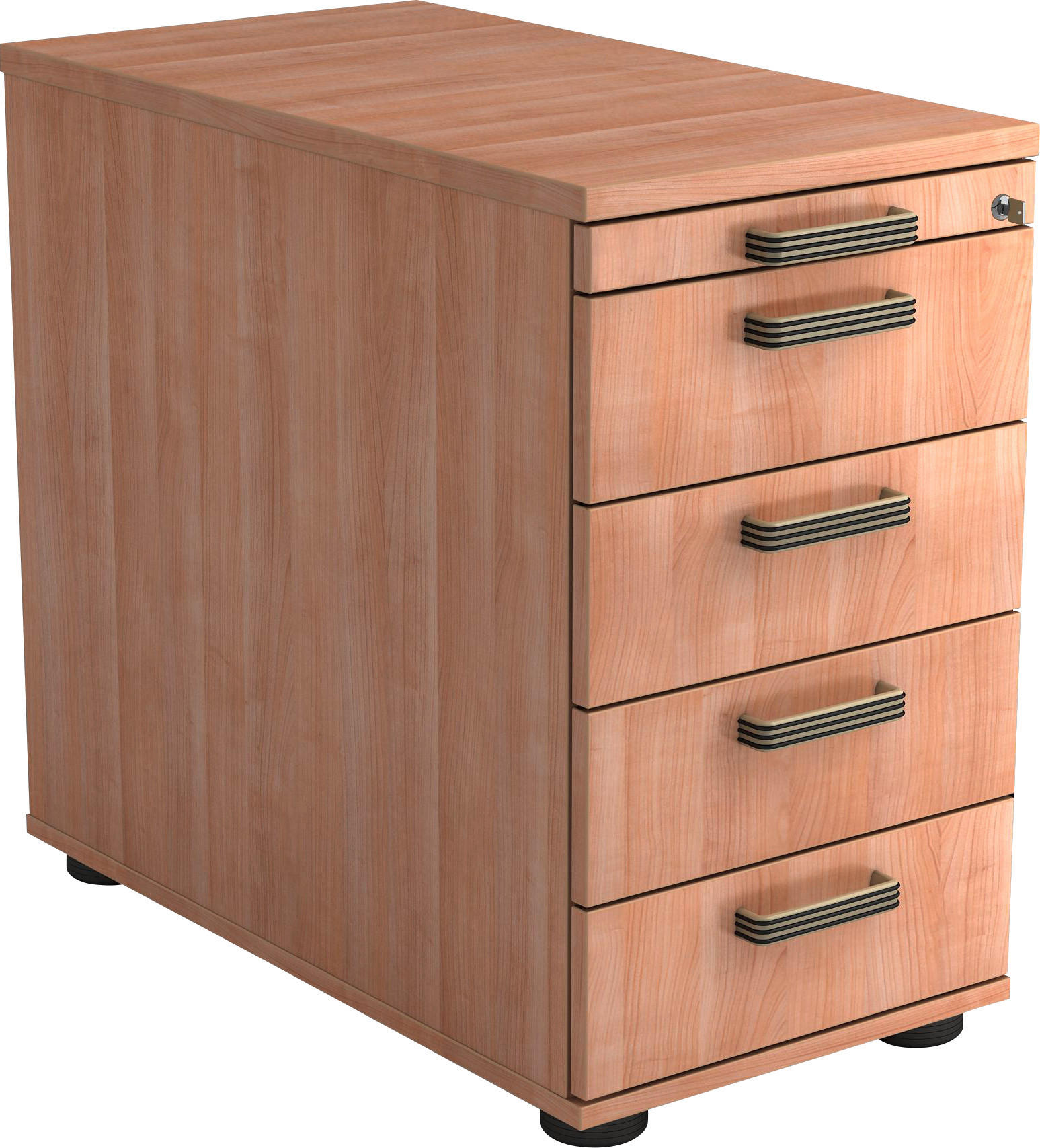 ANSTELLCONTAINER Nussbaumfarben  - Nussbaumfarben/Schwarz, KONVENTIONELL, Holzwerkstoff/Kunststoff (42,8/72-76/80cm) - Venda